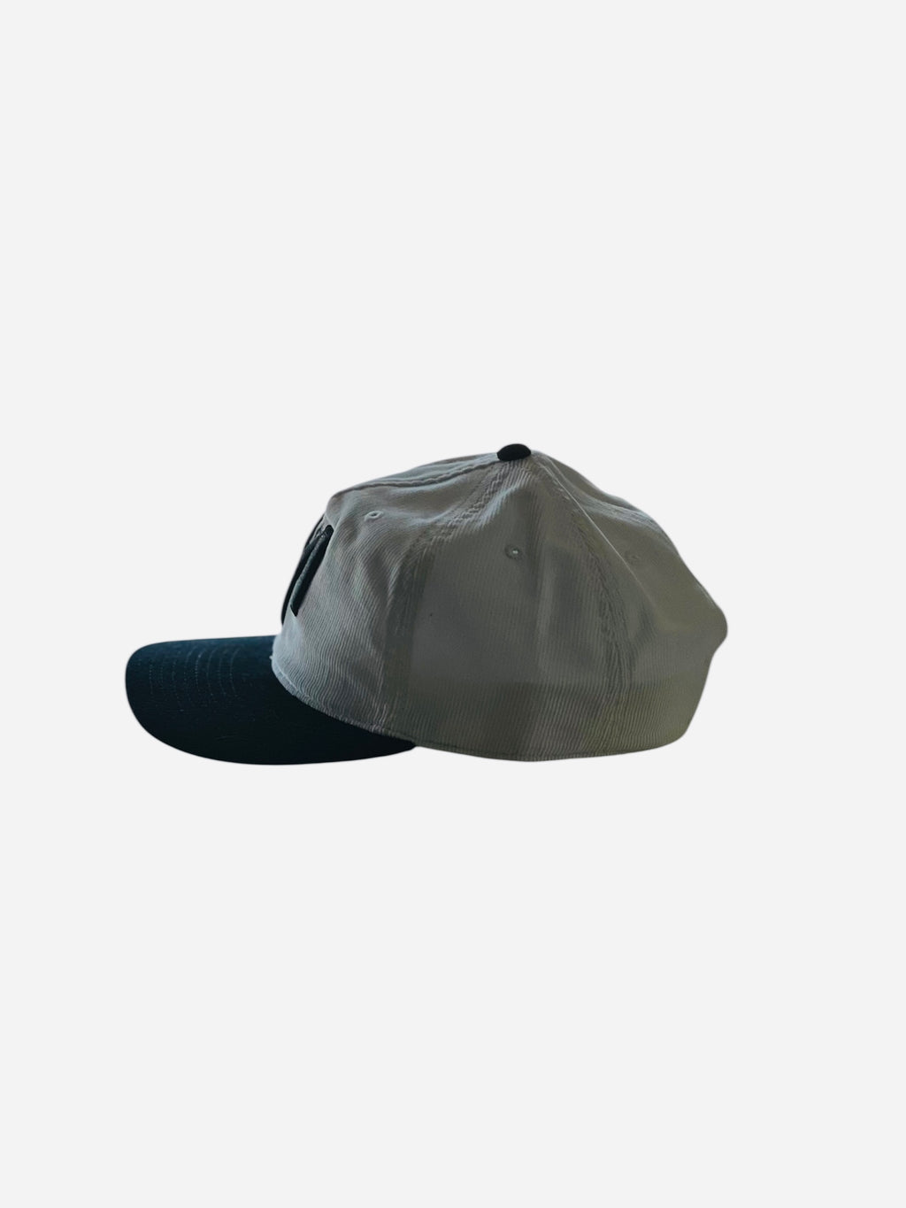 Two Tone Corduroy SnapBack Cap (Black and White)